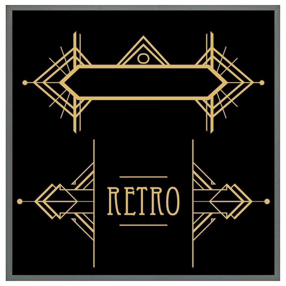 image 1 of Art deco retro (Picture Frame) Black | XL
