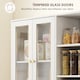 image 7 of HOMCOM 172 cm Tall Kitchen Cupboard, Pantry Storage Cabinet with Tempered Glass Doors and Soft-Close Hinges, Freestanding Kitchen Cabinet with Adjustable Shelves and 6 Open Shelves, White | White | White