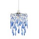 image 2 of Modern Waterfall Design Pendant Shade with Clear/Blue Acrylic Drops and Beads | Blue | Midnight Blue | 1