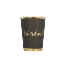 Eid Mubarak Cups (10pk) - Black & Gold