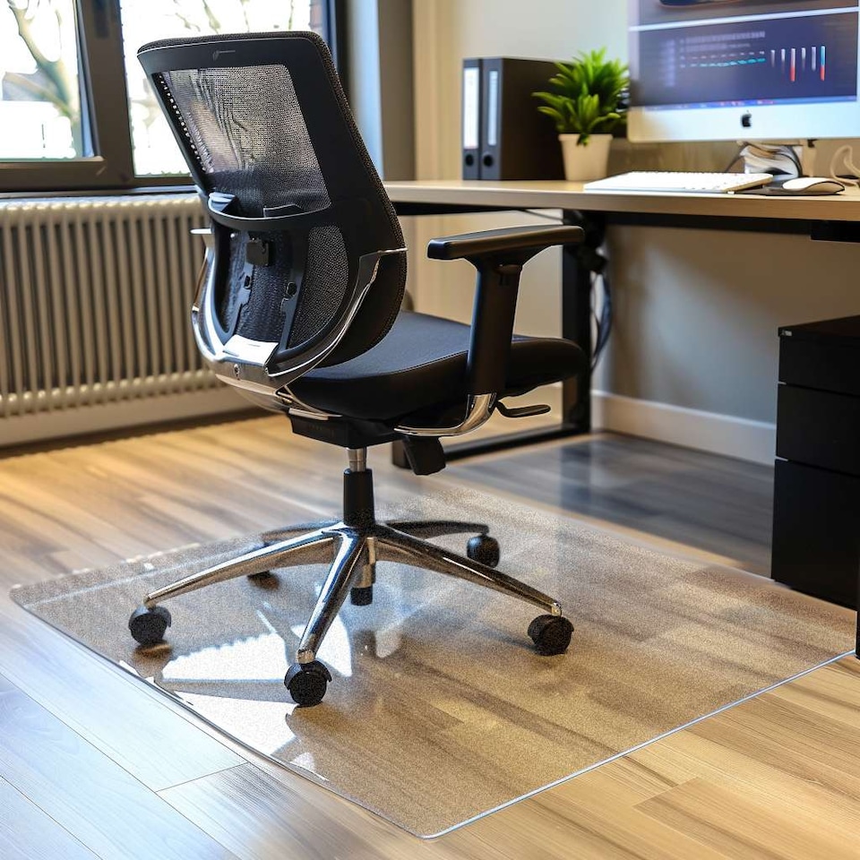 image 1 of PVC Frosted Chair Mat for Hard Floors - 120x120cm