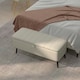 image 6 of HOMCOM Storage Ottoman Bench, Linen Fabric Footstool with Steel Legs Cream White