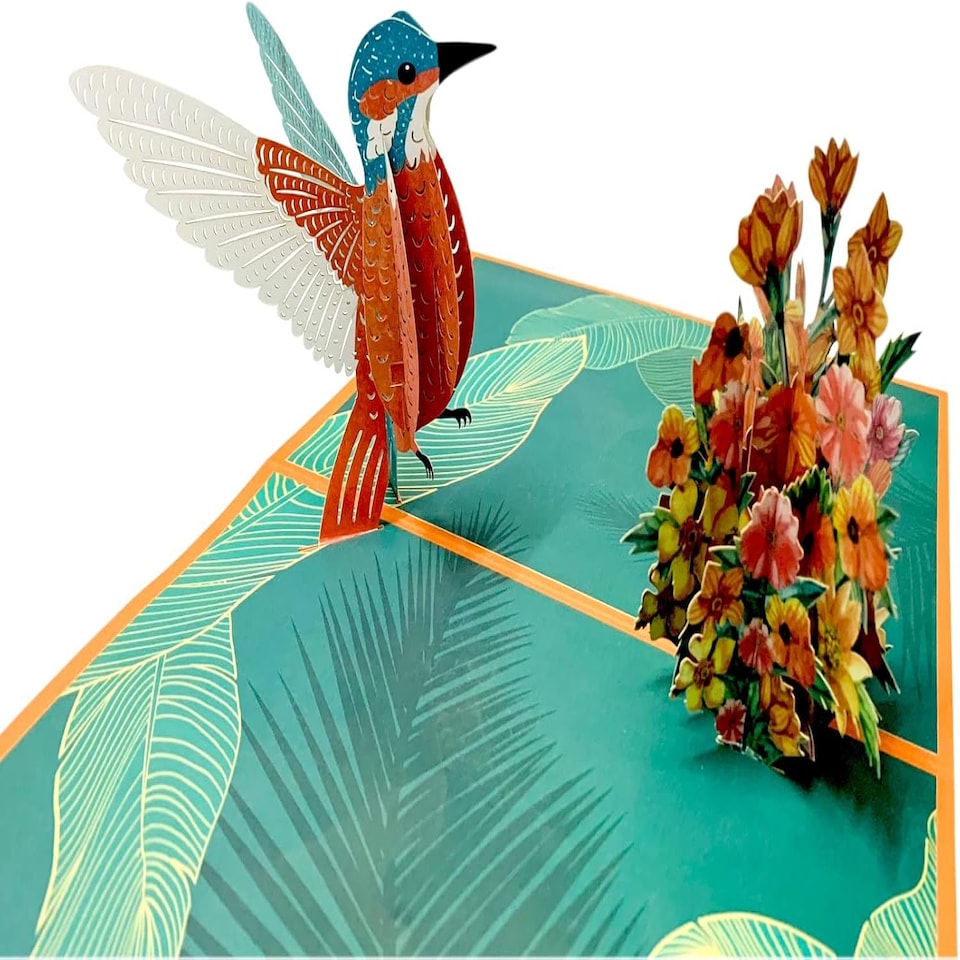 image 1 of Hummingbird Harmony Pop-Up Greeting Card