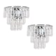 image 4 of ValueLights Pair Kelsks Clear Acrylic Droplet Wall Light & Bulb Silver