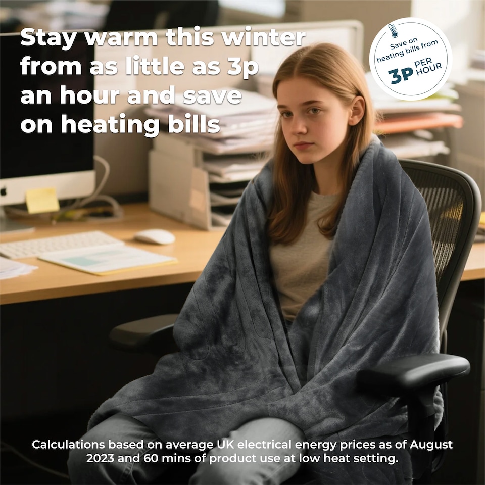 image 1 of Lavio Electric Blanket Throw Soft Reversible Washable Fast Heating