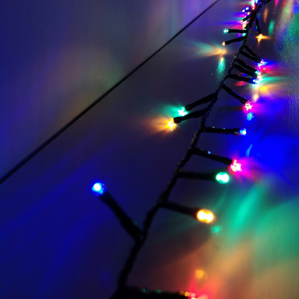 image 1 of 2000 LED 50m Indoor Outdoor Christmas Multi Function Mains Operated String Lights with Timer in Multicoloured