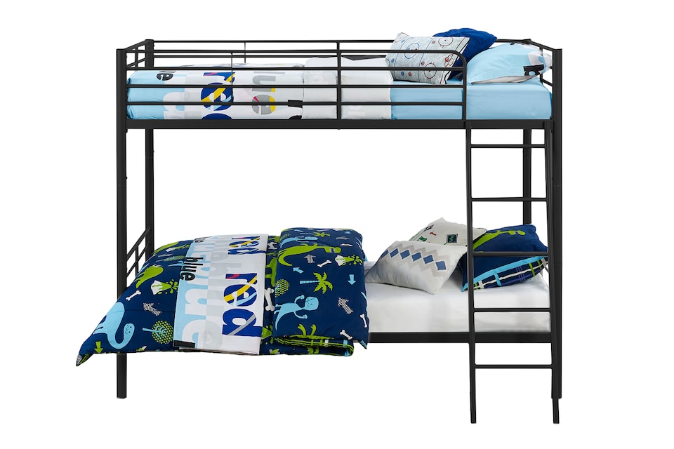 image 1 of Bunk Bed Convertible Metal Black, Single
