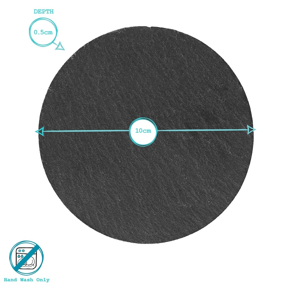 image 1 of Argon Tableware 12 Piece Linea Round Slate Placemats & Coasters Set - 10cm | Grey | Grey