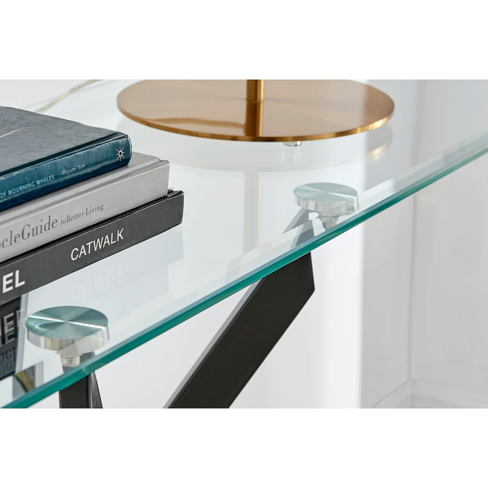 image 1 of Furniturebox Leonardo Black Leg Console Table