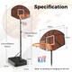 image 2 of COSTWAY Height Adjustable Basketball Hoop Basketball Goal System Brown | Standard