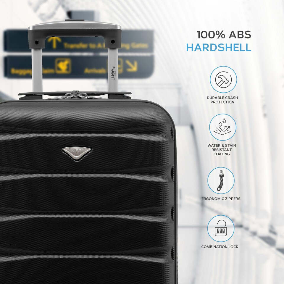 image 1 of 55x35x20cm Carry On Cabin Hard Shell Suitcase - 100+ Airlines Approved Including EasyJet (Paid), British Airways, Ryanair (Priority), TUI Purple | Burgundy | Cabin Bag