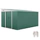 image 1 of Outsunny 11.3 x 9.2ft Lean to Metal Garden Shed, Outdoor Galvanised Tool Storage House with Double Sliding Doors and 2 Air Vents, Green
