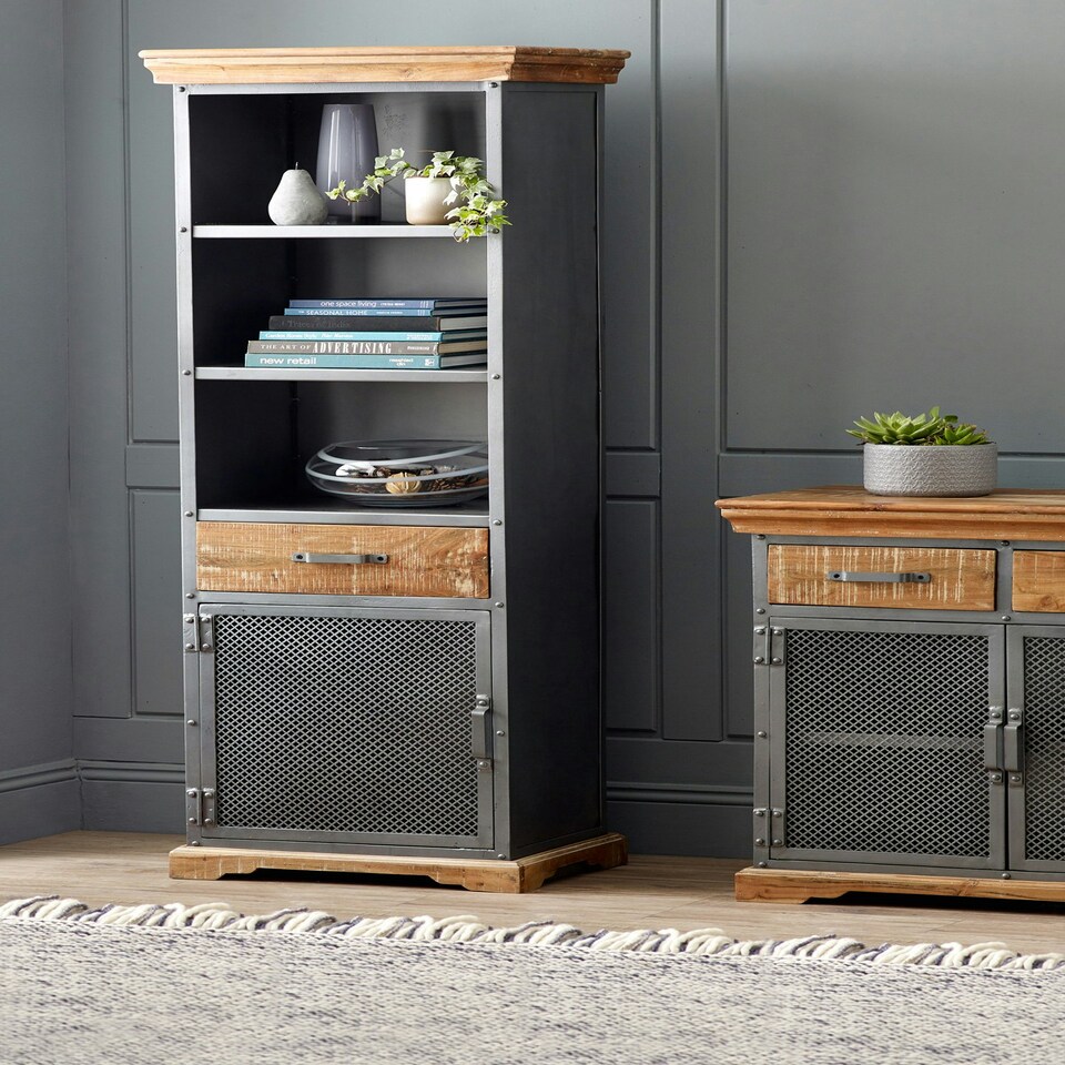 image 1 of Narrow Bookcase Brown