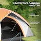 image 3 of Outsunny 2 Man Camping Tent w/ Sewn-in Groundsheet, 3000mm Waterproof, Orange