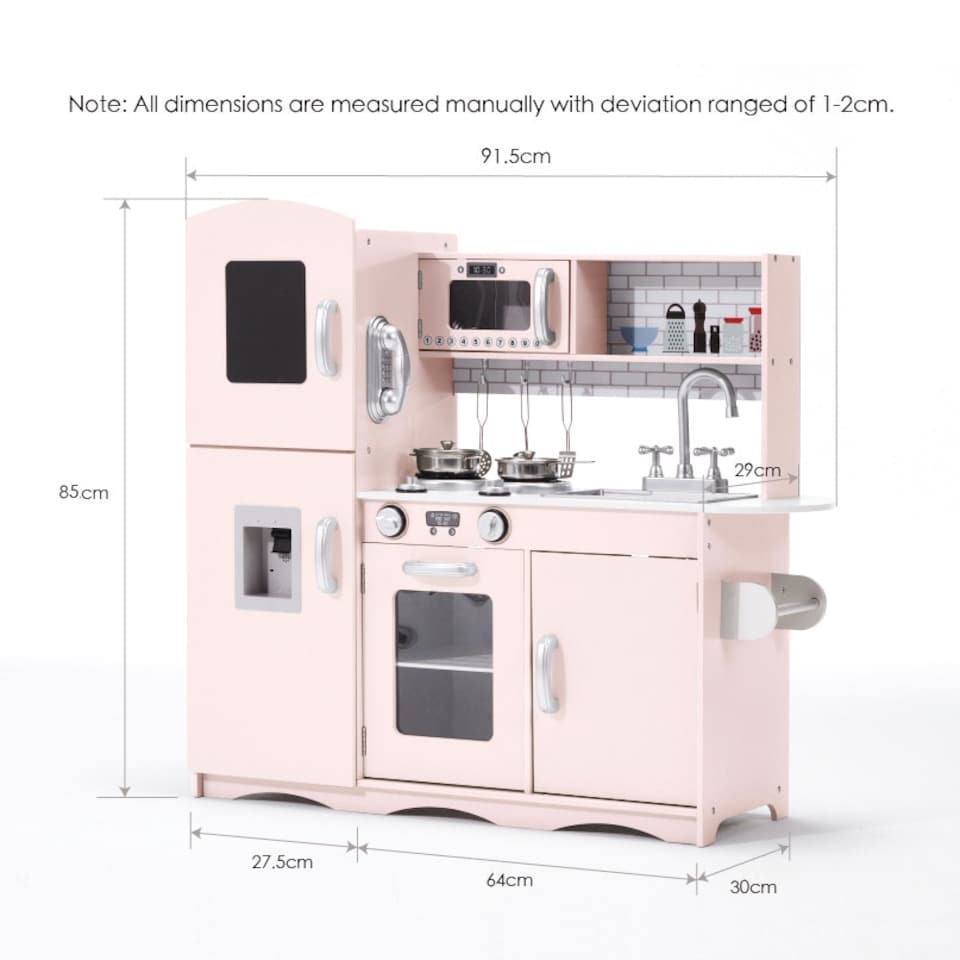 image 1 of Kidoz Signature Wooden Play Kitchen - Role Play Kitchen - Pink