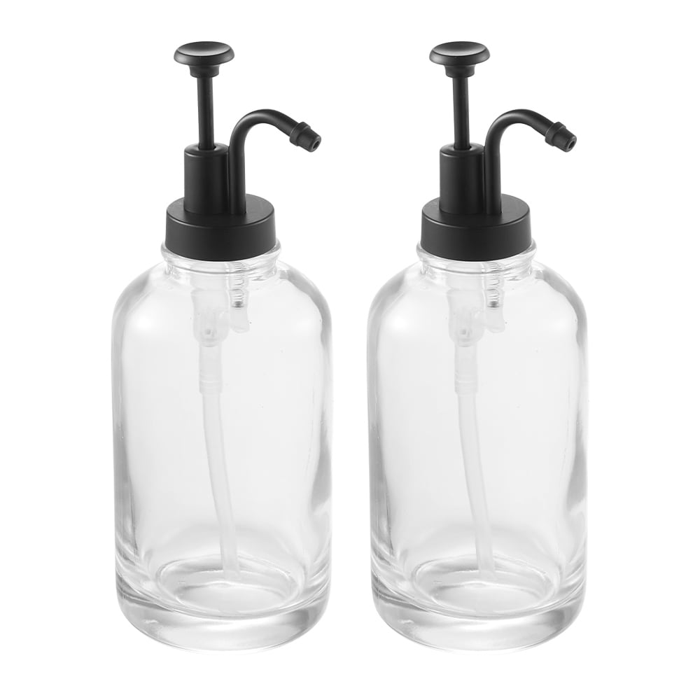 Living and Home 2PCS Glass Coffee Syrup Pump Dispensers | Black