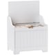 image 1 of HOMCOM Storage Chest, Storage Trunk with Safety Hinge and U-shaped Cut-out Pull, Wooden Storage Box for Living Room, Entryway, 56.5 x 38 x 56 cm, White | White | White