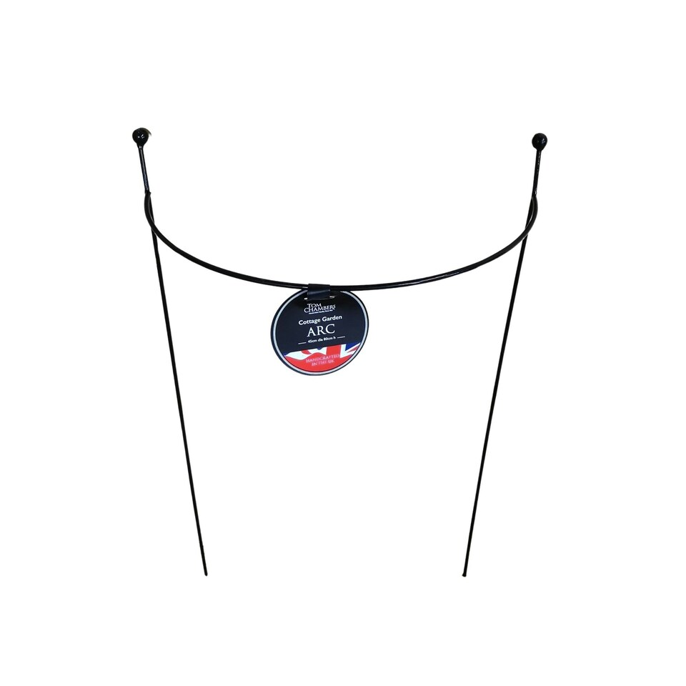 image 1 of Tom Chambers Cottage Heavy Duty Black Metal Steel Herbaceous Garden Plant Support Arc Small 60cm x 36cm
