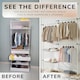 image 9 of Telescopic Wardrobe Organiser Double White Rail Clothes Rack Baskets Storage White | One Size