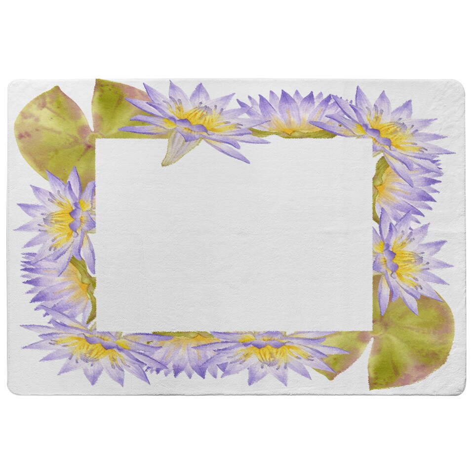 image 1 of Gold & Purple Flowers Rug | Multi