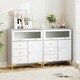 image 5 of COSTWAY Chest of Drawers Storage Cabinet w/Pull-out Drawers Grey