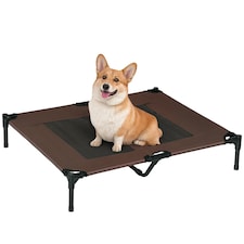 PawHut Large Pet Cot Portable Dog Cat Sleep Bed Elevated Camping Outdoor Brown