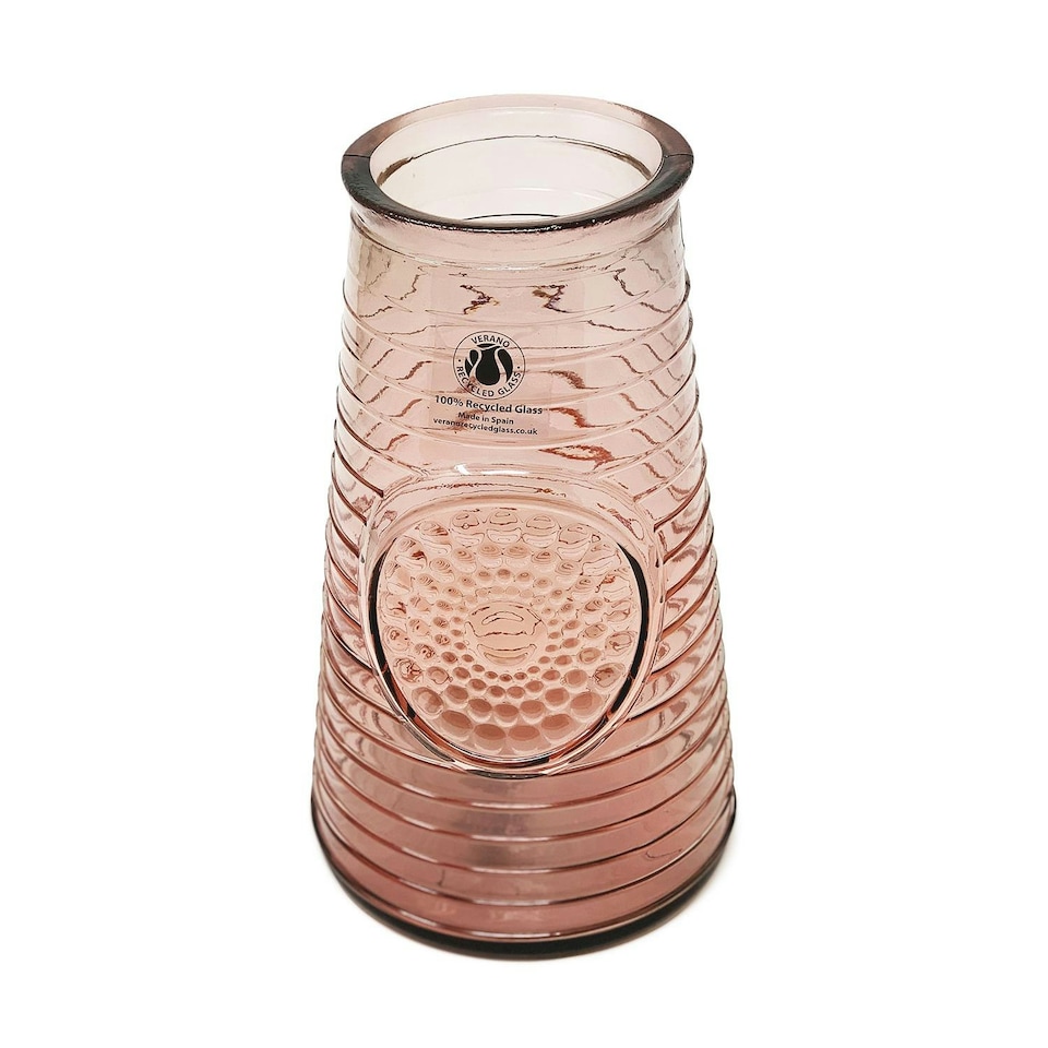 image 1 of Verano Spanish Ceramics Recycled Glass Mandala Medium Vase - 27.5cm Pink | Pink | 1