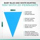 image 2 of White Baby Blue Alternate Party Bunting 10m with 20 Pennants