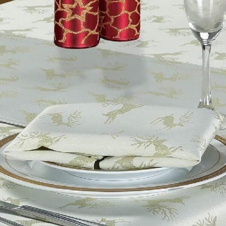 Le Chateau Cream Reindeer Pack of 4 Napkins