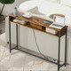 image 3 of Hallway Console Table With Charging Station Rustic Brown Brown