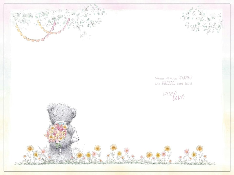 image 1 of Bear Holding Flowers Mum Birthday Card