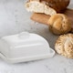 image 2 of White Rectangle Mini Ceramic Butter Dishes with Lid | White | 1