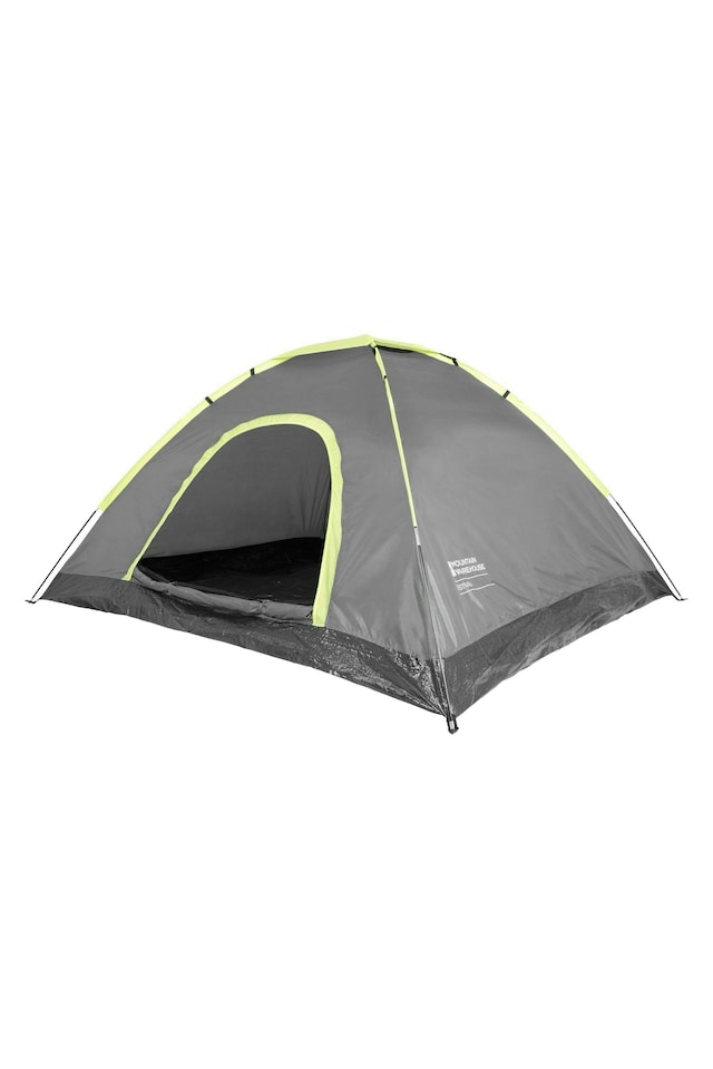 image 1 of Mountain Warehouse Festival Fun 4 Man Tent Water Resistant Camping Accessory | Grey | One Size