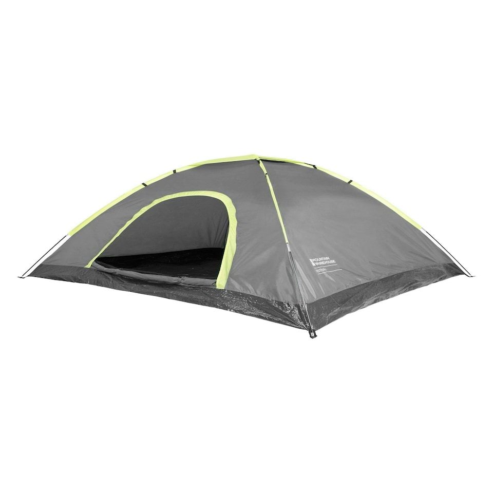 image 1 of Mountain Warehouse Festival Fun 4 Man Tent Water Resistant Camping Accessory Grey | One Size