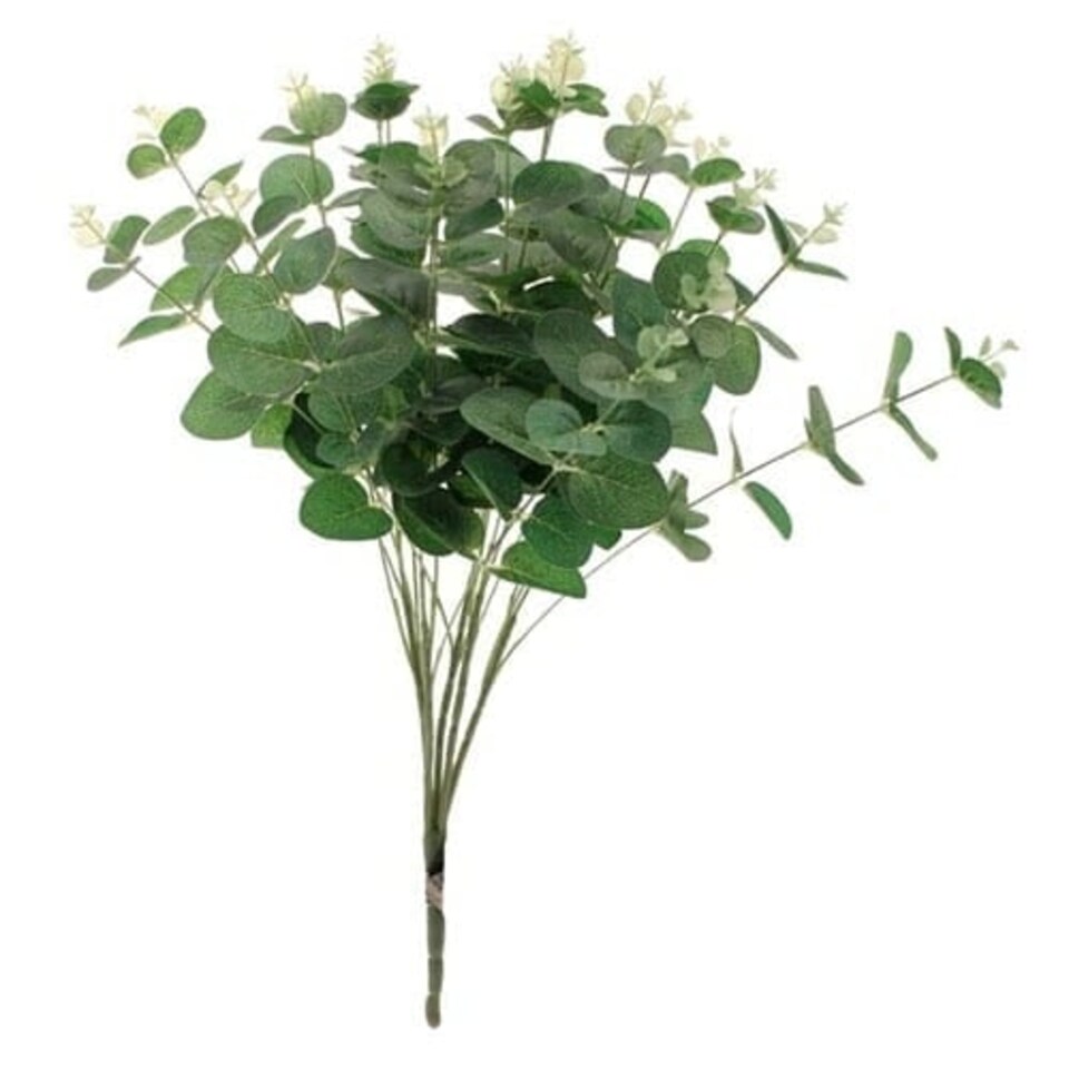 image 1 of Artificial Green Eucalyptus Bush 48cm