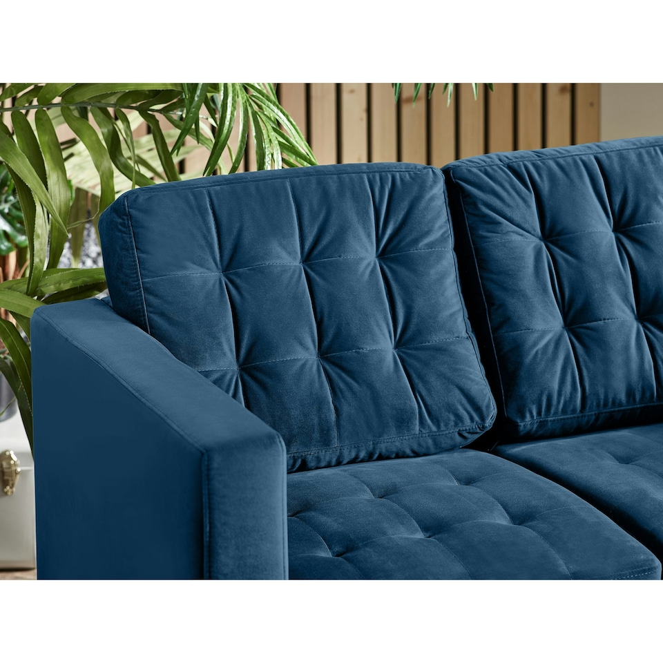 image 1 of Furniturebox Jolene 2 Seater Navy Blue Velvet Sofa