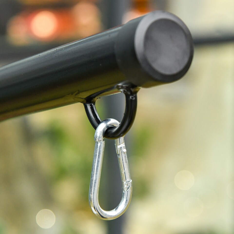 image 1 of Outsunny Hanging Hammock Stand Hammock Chair Stand C Stand Steel Heavy Duty Stand for Hanging Hammock Air Porch Swing Chair Indoor Outdoor (Only Construction) | Black | Black