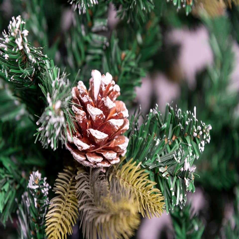 image 1 of Christmas Stockholm Pine Artificial Designer Tree Berries & Frosted Cones Mixed | Green | 8ft