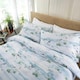 image 4 of Waders 100% Cotton Duvet Cover Set with Printed Pattern and Piped Trim Blue | White | Double