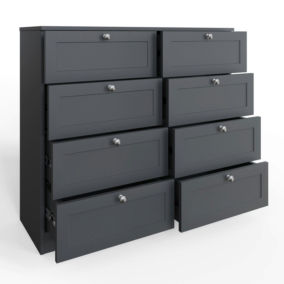 image 1 of FWStyle Artus Shaker 8 Drawer Chest Of Drawers Matt Grey