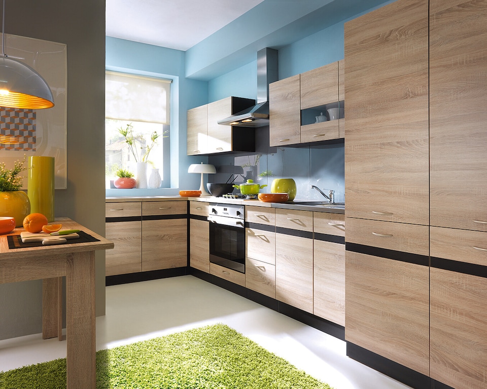image 1 of Under Sink Kitchen Cabinet Small 800mm Unit Freestanding Base Cupboard Sonoma Oak And Wenge Junona