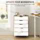 image 3 of Vinsetto Vertical Filing Cabinet, 5-drawer File Cabinet, Mobile Office Cabinet on Wheels for Study, Home Office, Oak