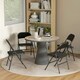 image 8 of HOMCOM 4 Pack Linen-Look Padded Folding Chairs with Cushioned Seat Black 