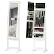 image 1 of HOMCOM Freestanding LED Mirrored Jewelry Cabinet Warm White