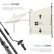 image 3 of Awning with hand crank - pressure fitted , height adjustable Cream | 180 x 250 cm