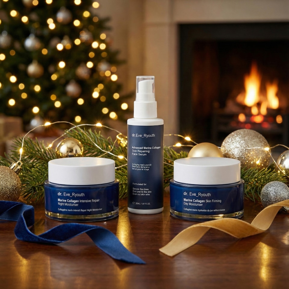 image 1 of Dr. Eve_Ryouth Advanced Marine Collagen Skin Repairing Face Serum 30ml + Marine Collagen Skin Firming Day Moisturiser 50ml + Marine Collagen Intensive Repair Night Moisturiser 50ml