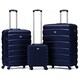 image 1 of Flight Knight Suitcase Sets 3 Piece, Large Suitcase, Extra Large Suitcase, easyJet Cabin Bag 45x36x20cm Underseat Carry On, 100+ Airlines Approved - BA, Ryanair Blue | Navy | Large