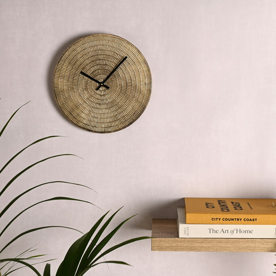 image 1 of Interval Metal Wall Clock 30cm - Gold Gold