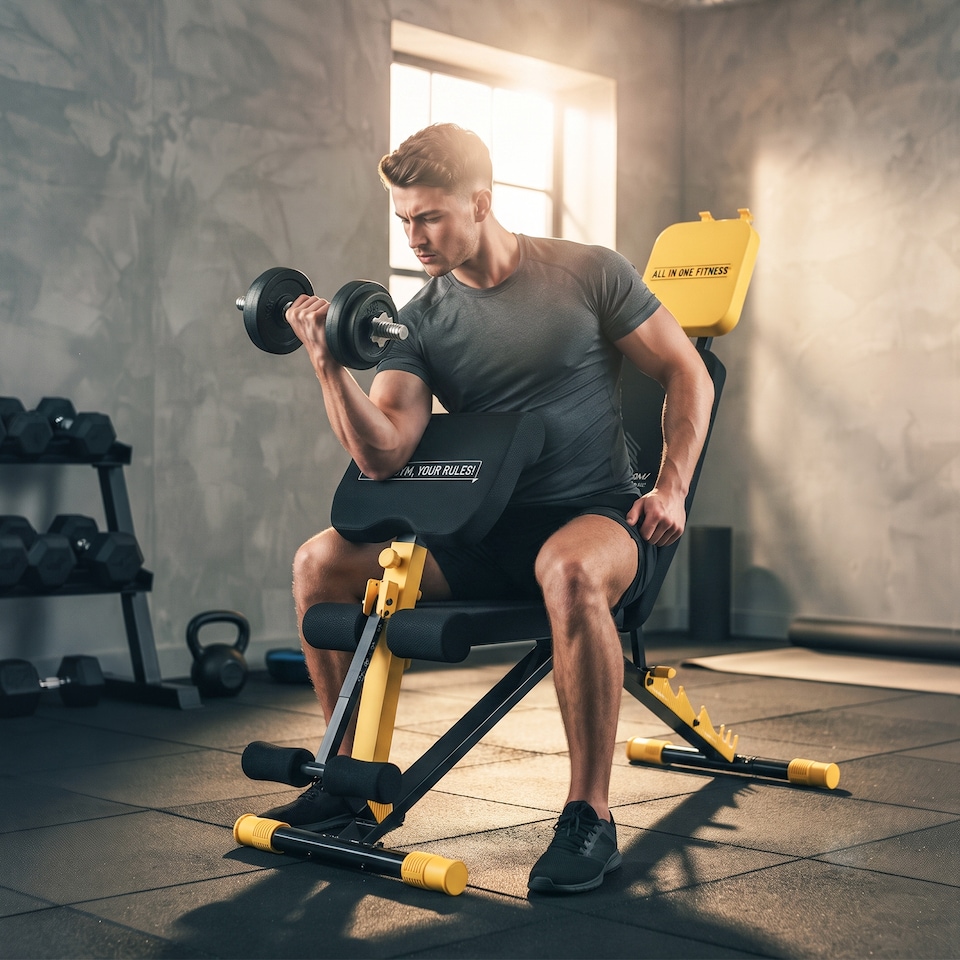 image 1 of SPORTNOW Adjustable Weight Bench with 6 Backrest Positions, Leg Extension