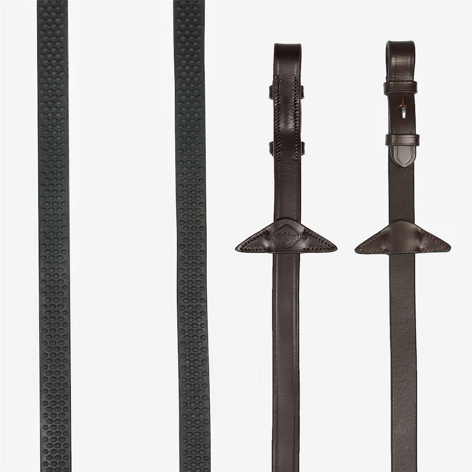 image 1 of LeMieux Soft Rubber Reins Brown | Full